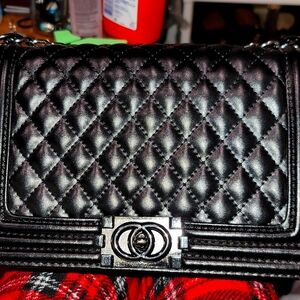 Quilted black purse